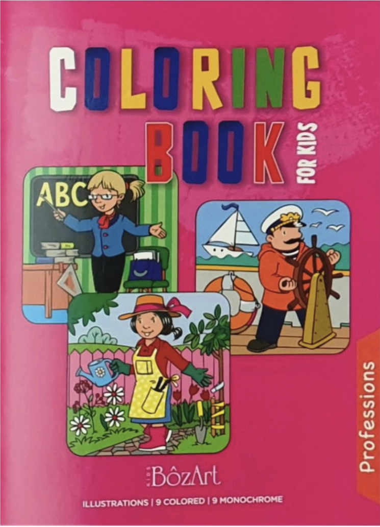 Bozart PROFESSIONS Coloring Bk 100g 16p 21x28cm