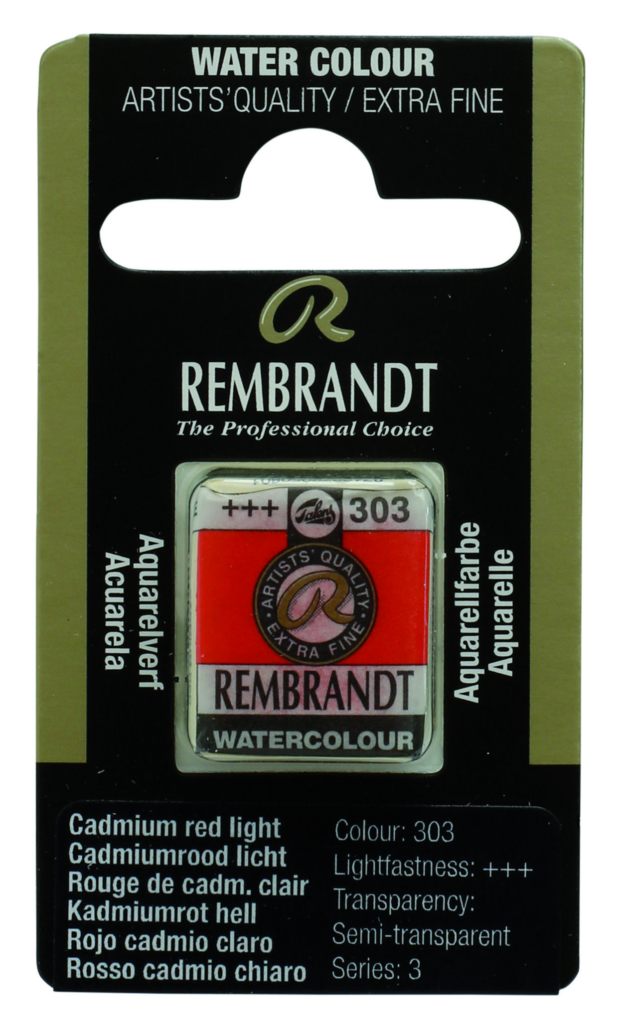 Rembrandt Watercolour Pan Cadmium Red Light 1 piece