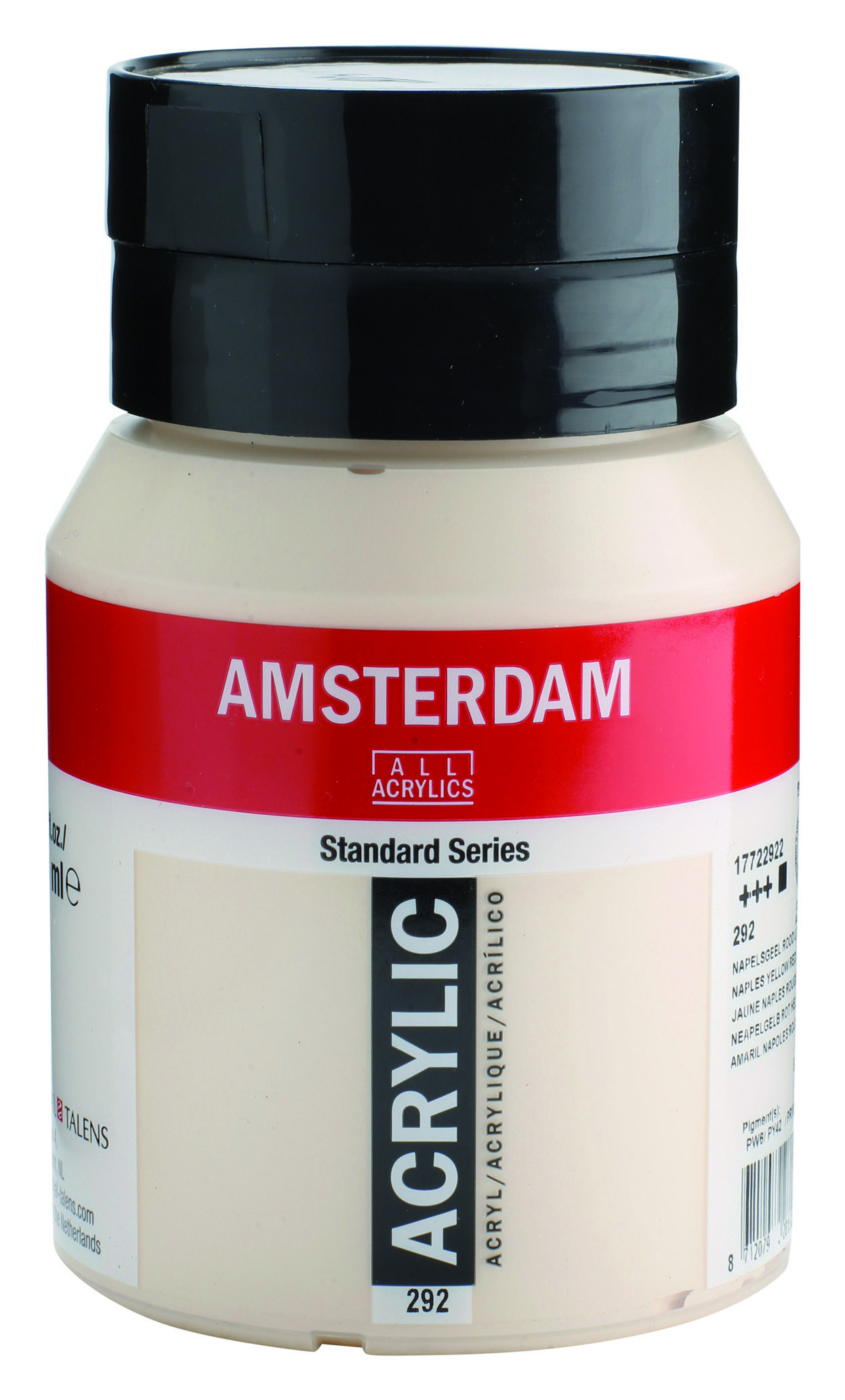 Amsterdam Standard Series Acrylic Jar 500 ml Naples Yellow Red Light