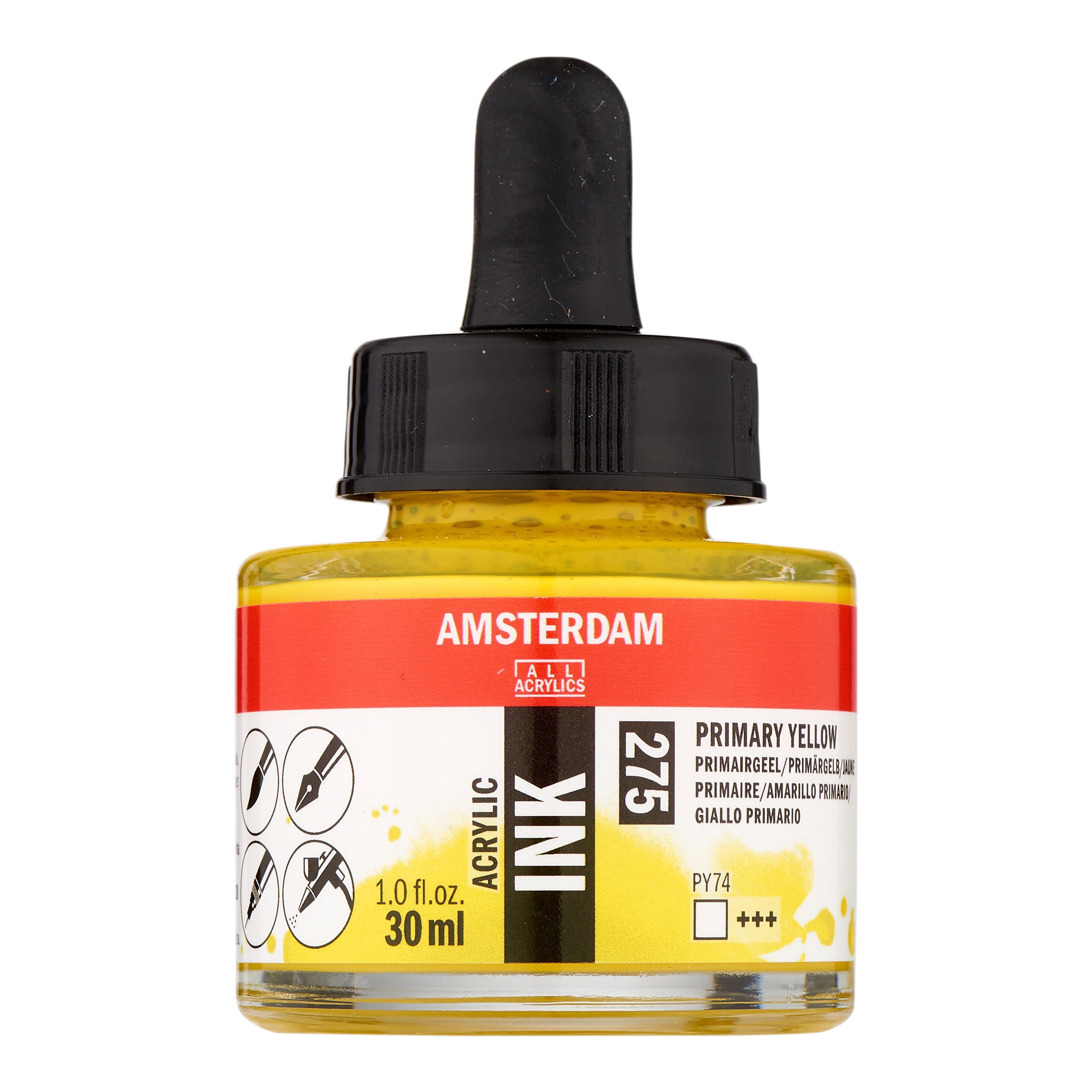 Amsterdam Acrylic Ink Bottle 30 ml Primary Yellow