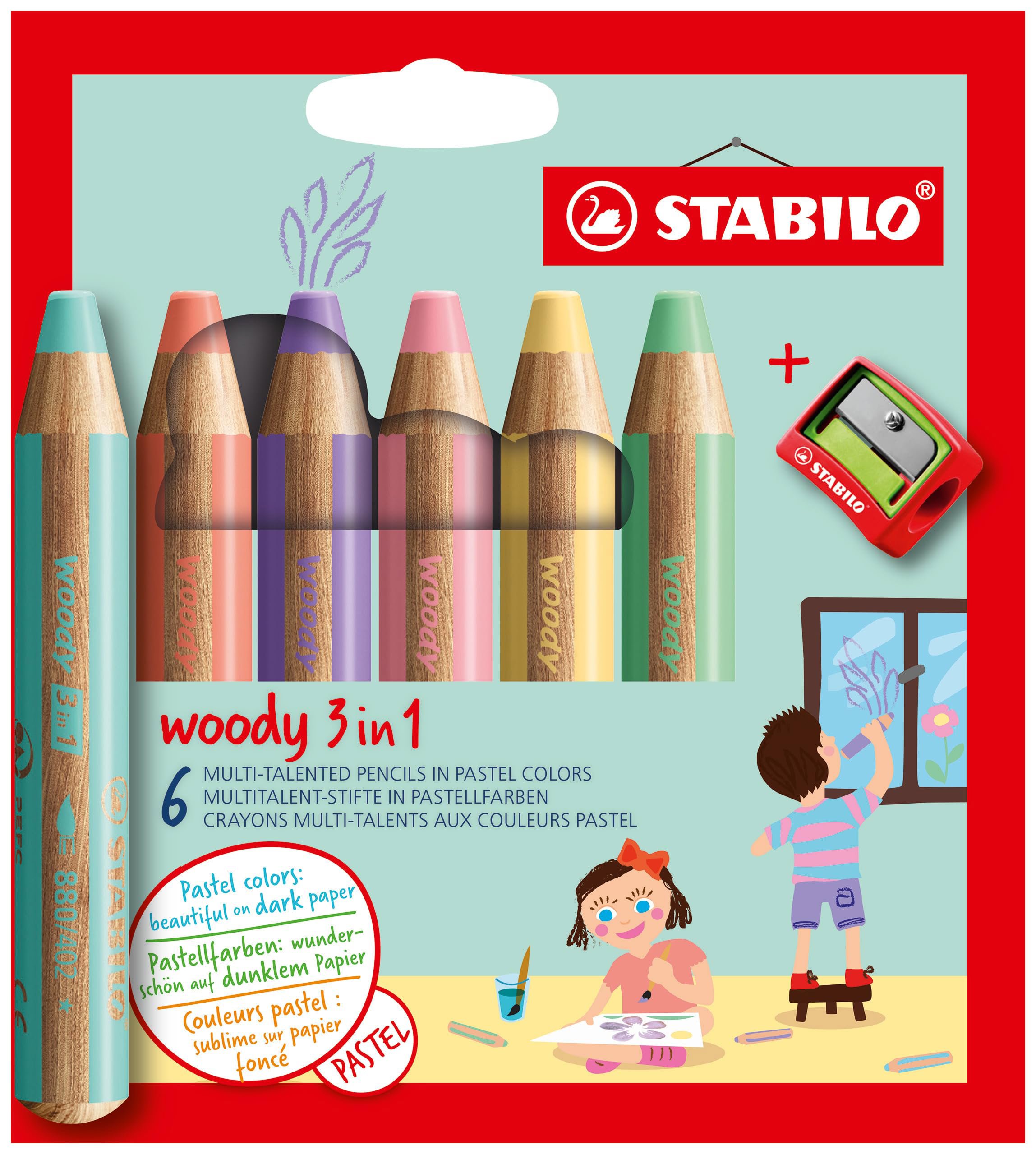 WOODY Wallet 3in1 Pastel Colors 6 Pieces