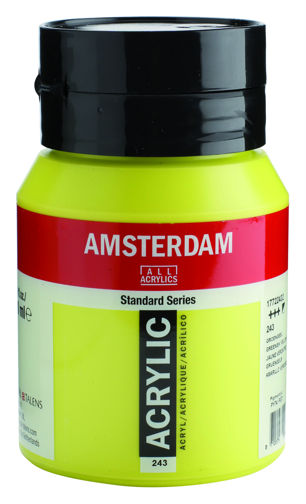 Amsterdam Standard Series Acrylic Jar 500 ml Greenish Yellow