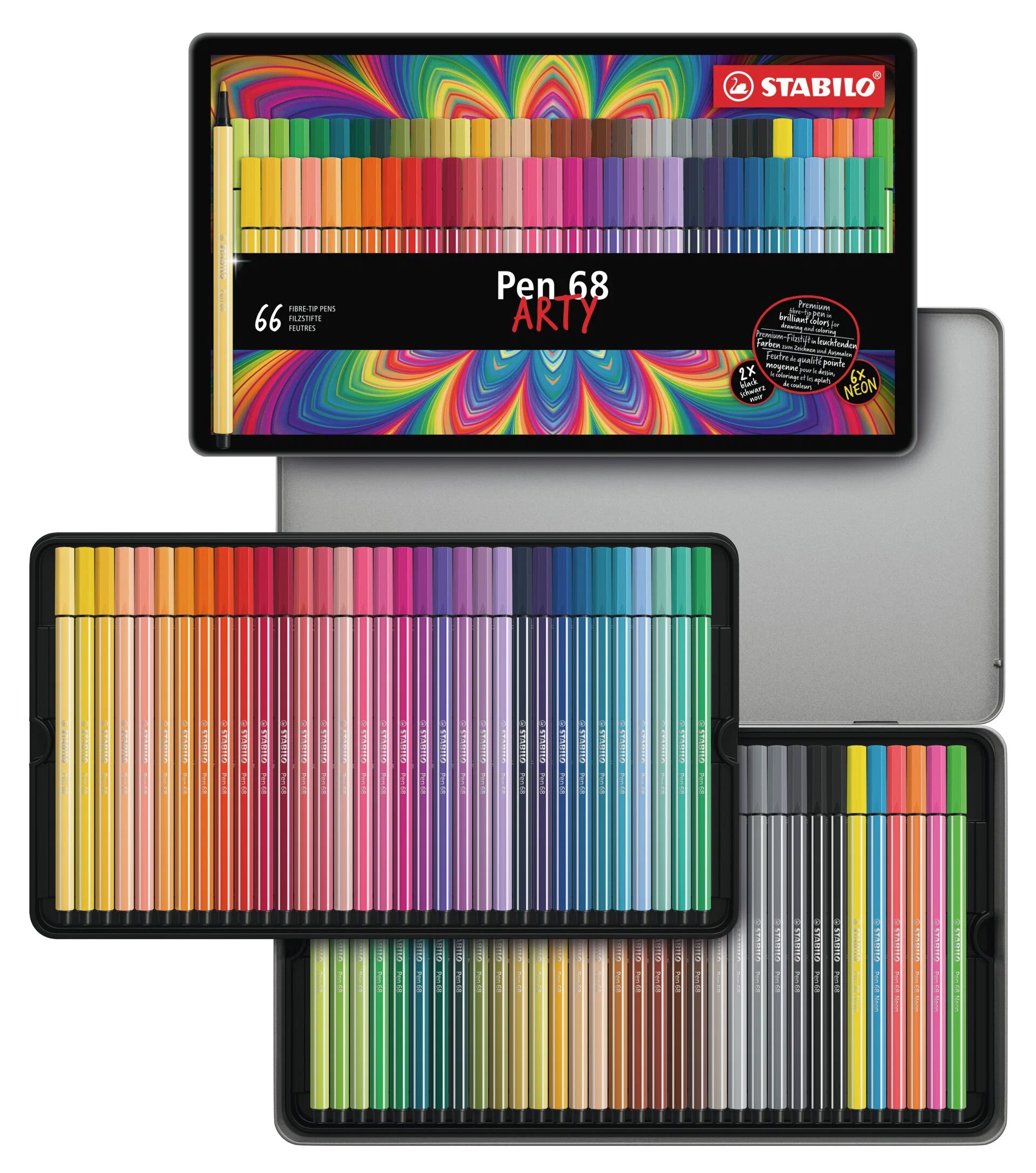 ARTY Pen 68 Metal Box 66 Pieces