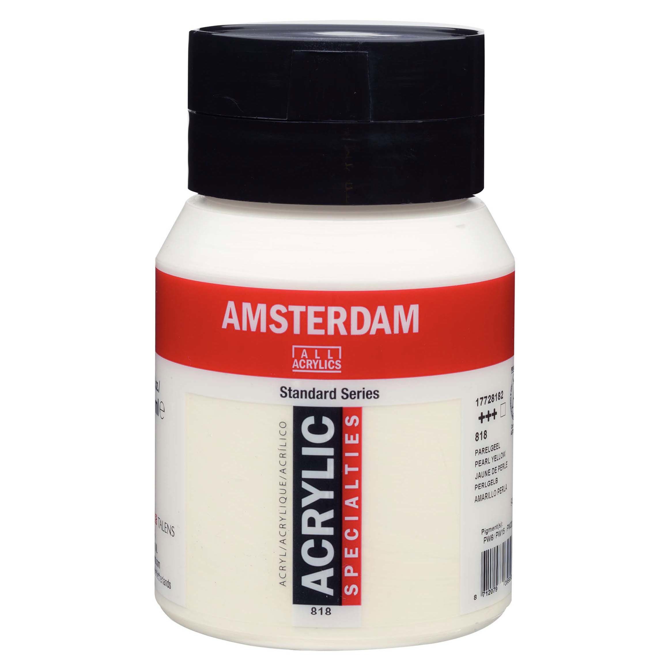 Amsterdam Standard Series Acrylic Jar 500 ml Pearl Yellow