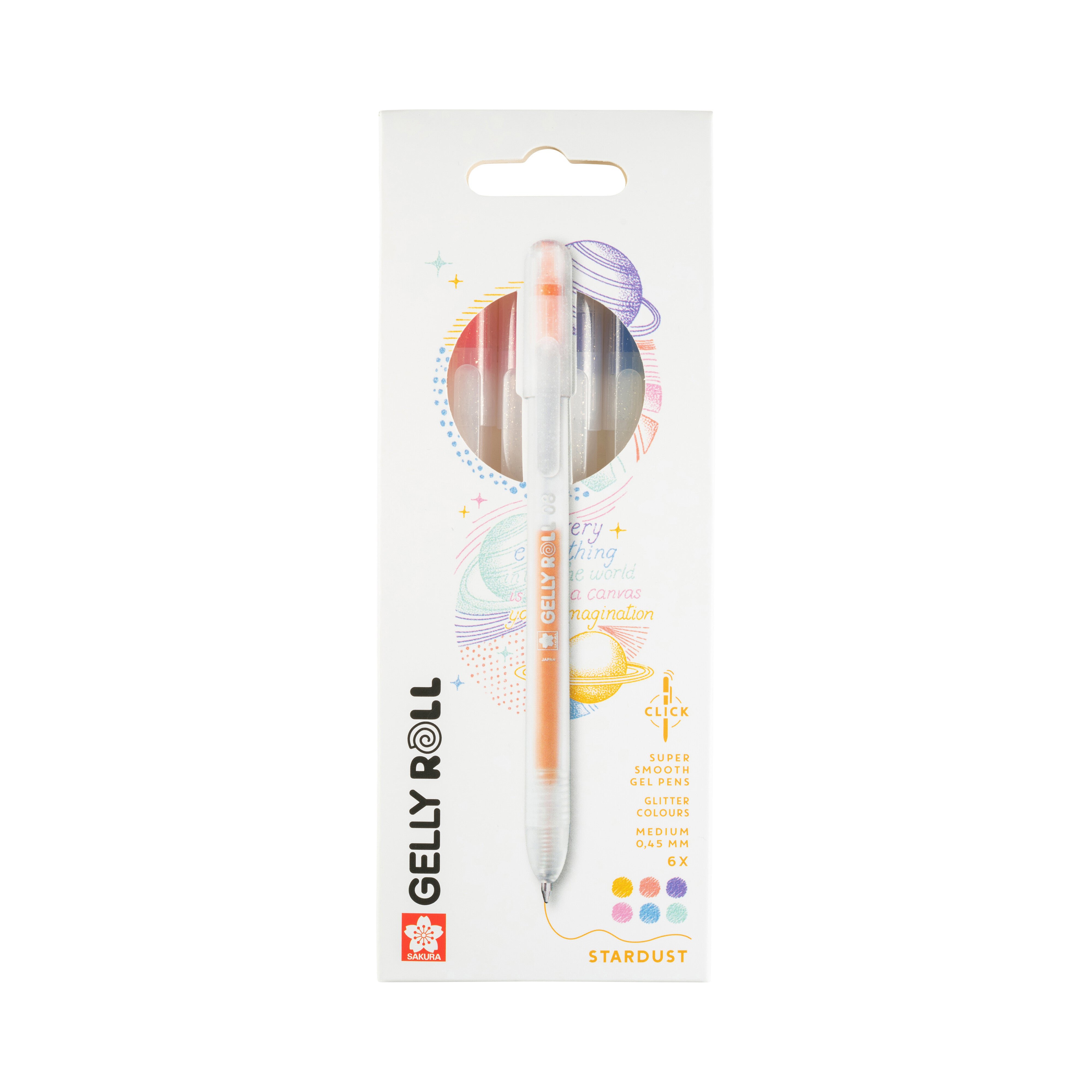 Sakura Gelly Roll Stardust Retractable Glitter Gel Pens 6-Pack