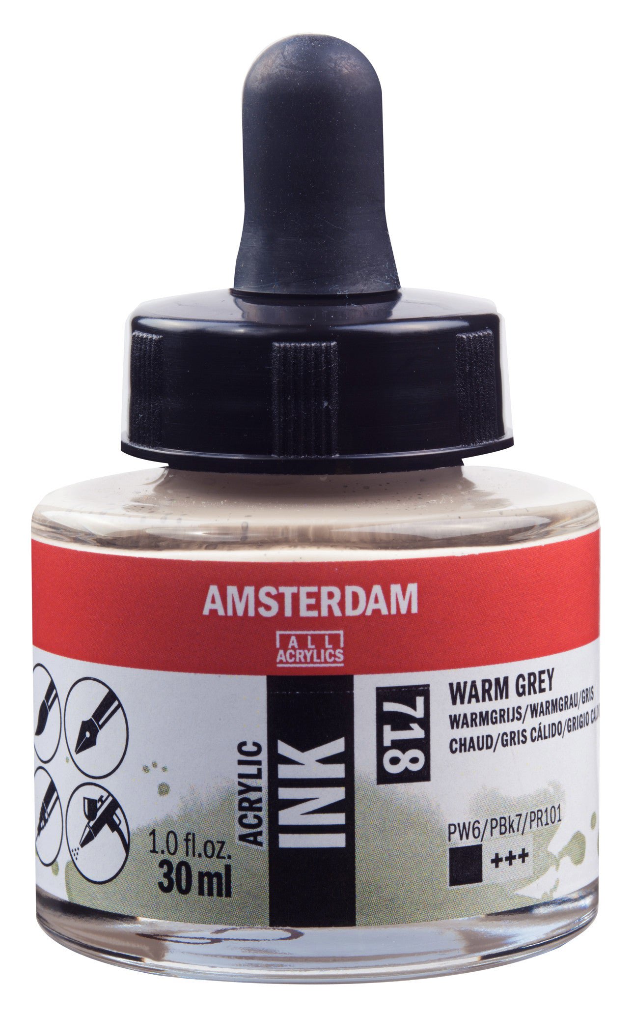 Amsterdam Acrylic Ink Bottle 30 ml Warm Grey