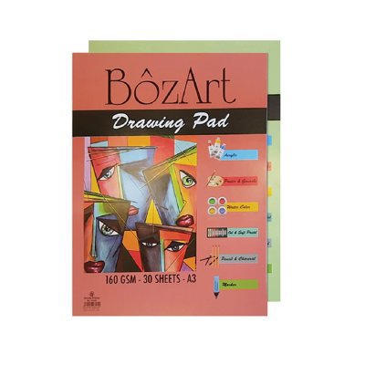 BOZART Drawing Pad Glued 160gsm 30 sheets A3