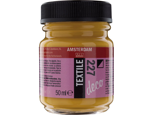 Amsterdam Acrylics Textile Paint Yellow Ochre 50ml