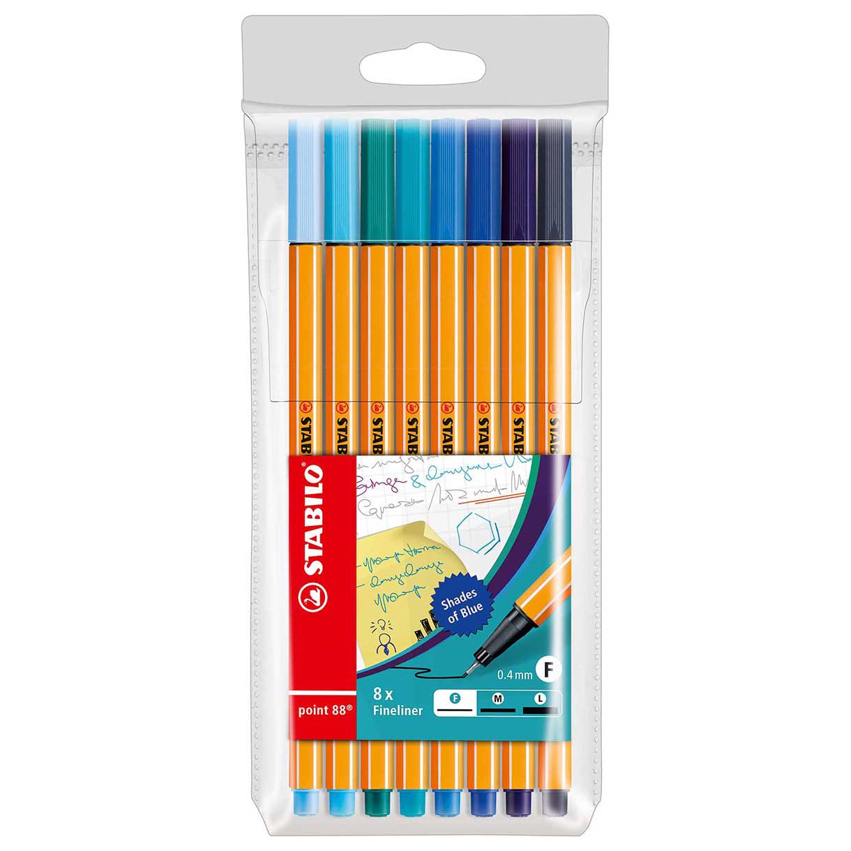 Stabilo point 88 Wallet Blue Colors 8 Pieces