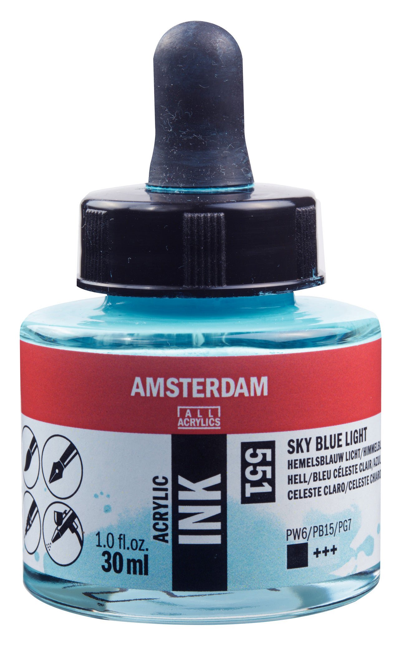 Amsterdam Acrylic Ink Bottle 30 ml B Sky Blue Light