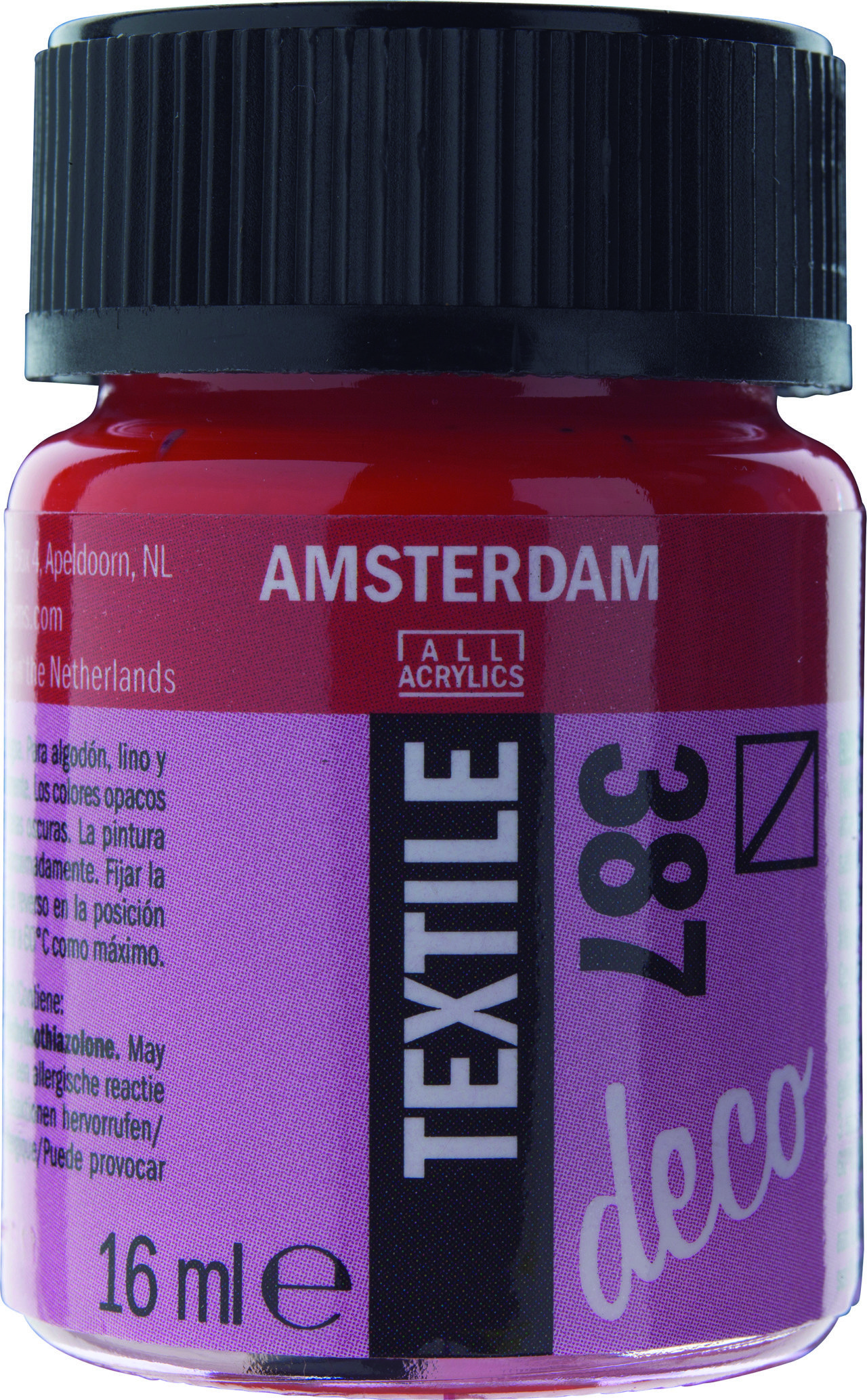 Amsterdam Acrylics Textile Paint Bright Red 16ml