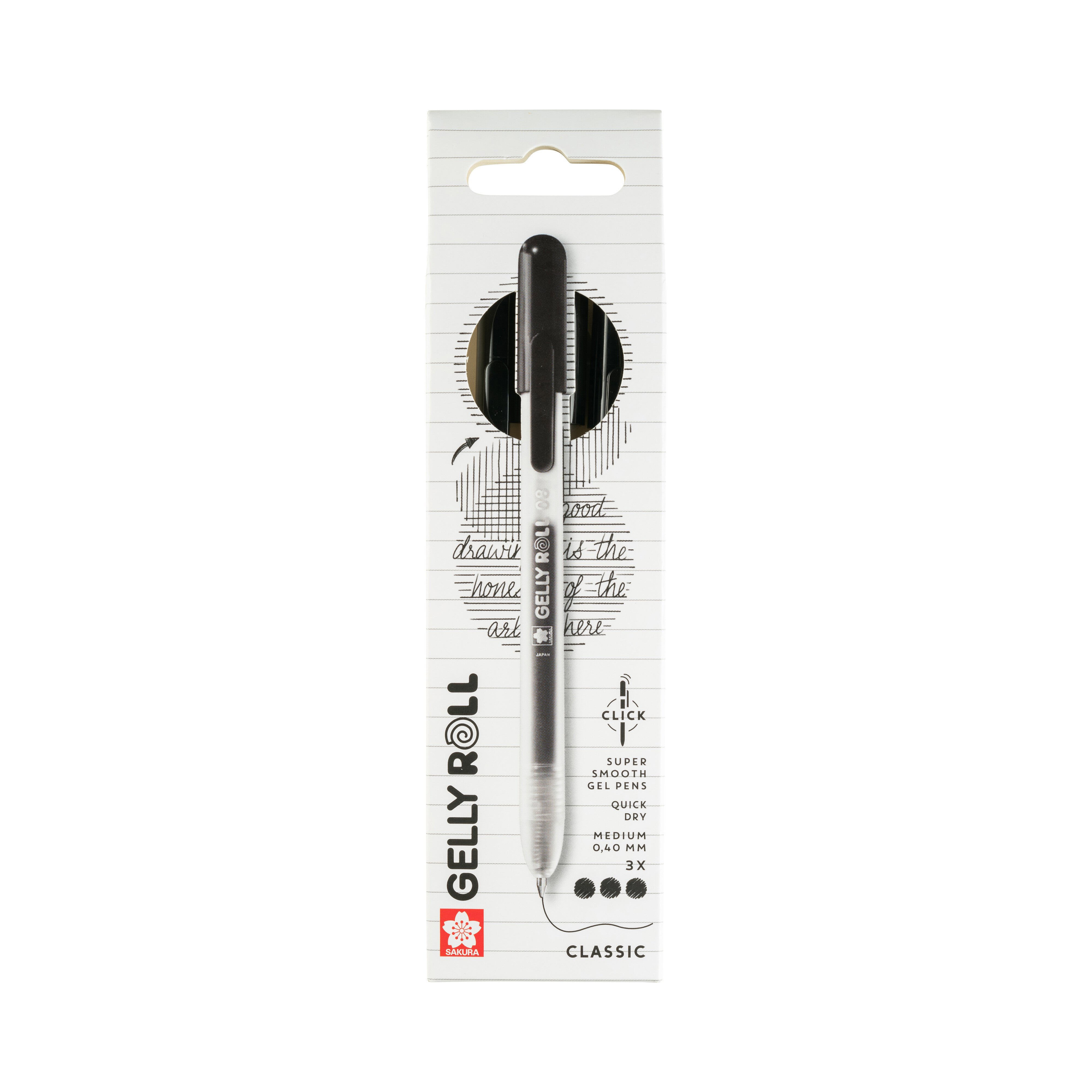 Sakura Gelly Roll Classic Retractable Gel Pens, 3-Pack Black 1 Set