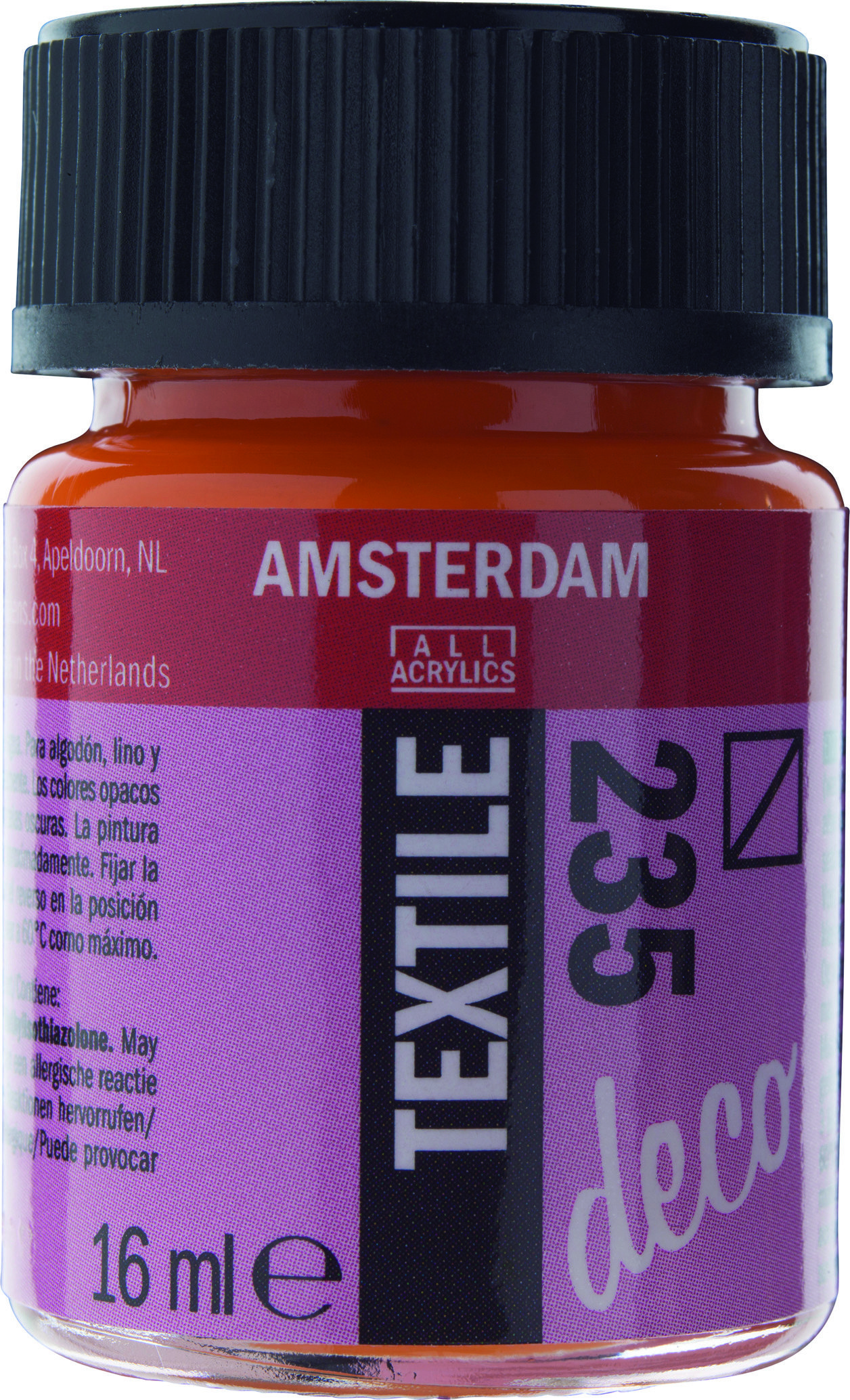 Amsterdam Acrylics Textile Paint Orange 16ml