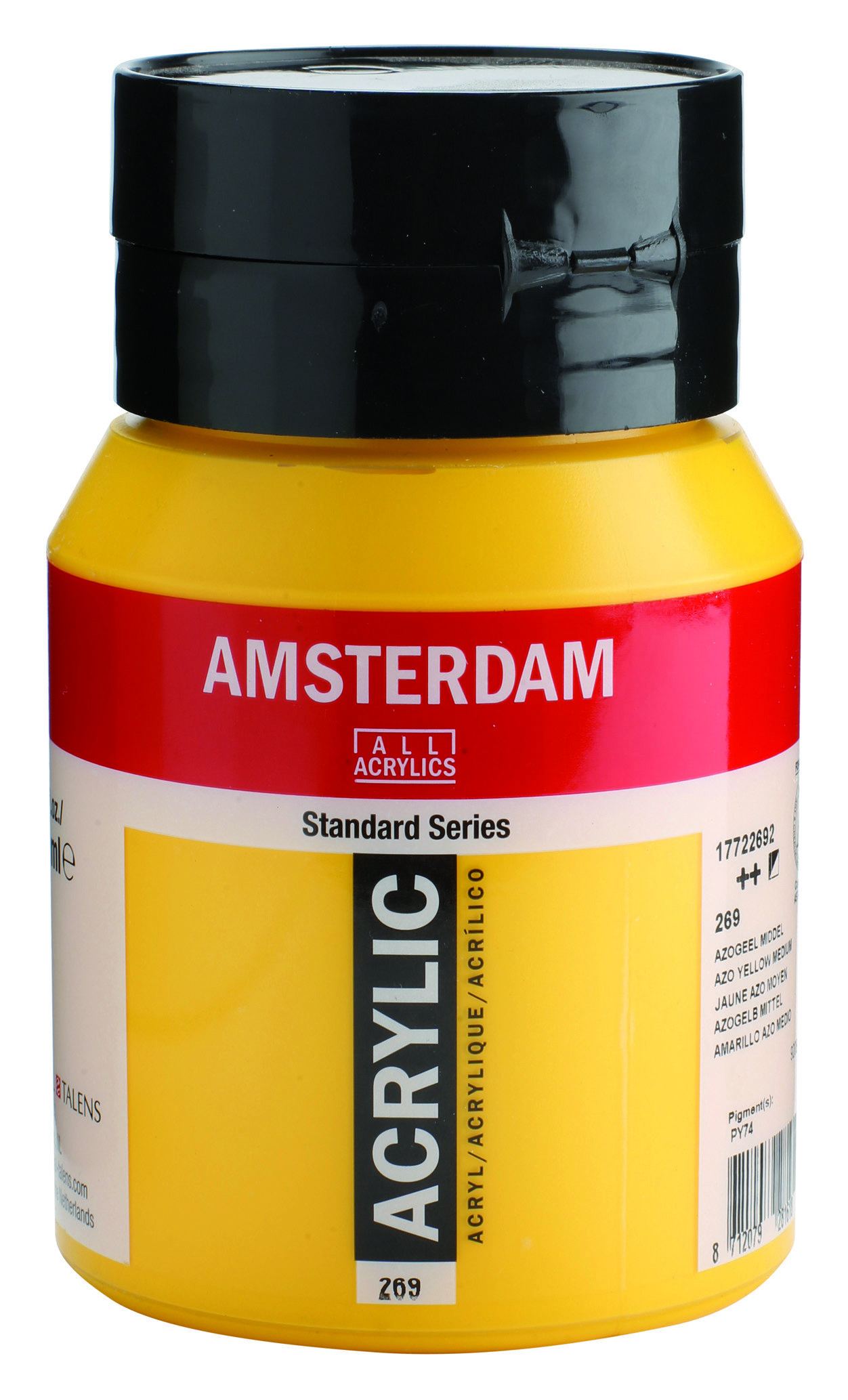 Amsterdam Standard Series Acrylic Jar 500 ml Azo Yellow Medium