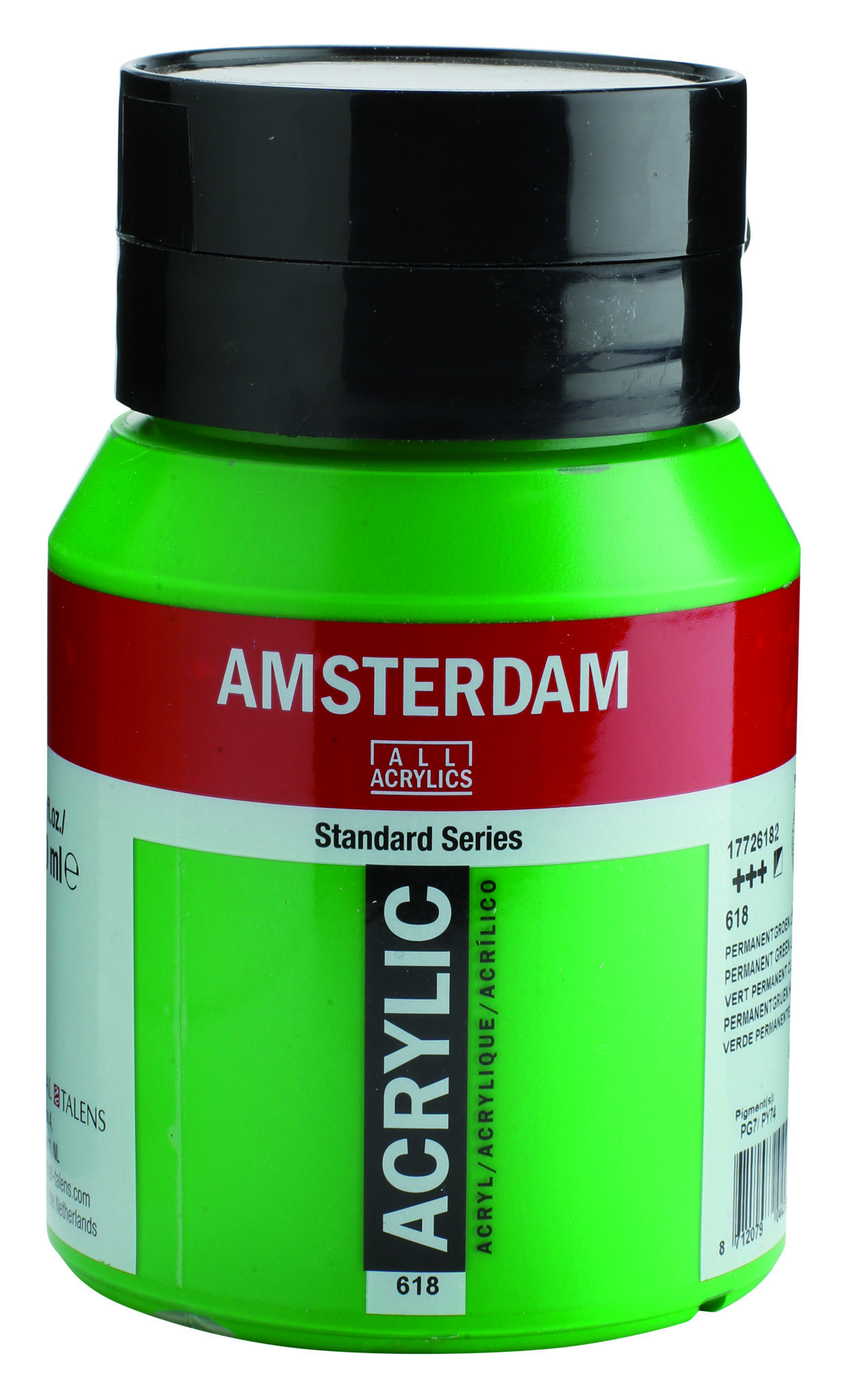 Amsterdam Standard Series Acrylic Jar 500 ml Permanent Green Light