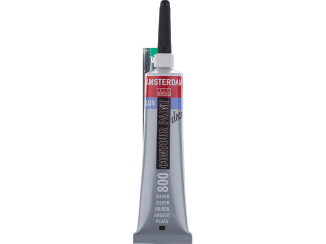 Amsterdam Acrylics Porcelain Contour Paint Silver 20ml