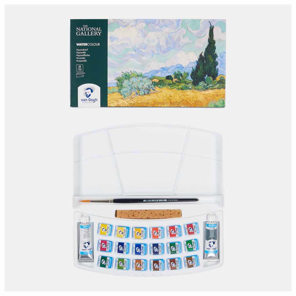 Gouache Watercolor Set Plastic 18 Pans - National Gallery Edition