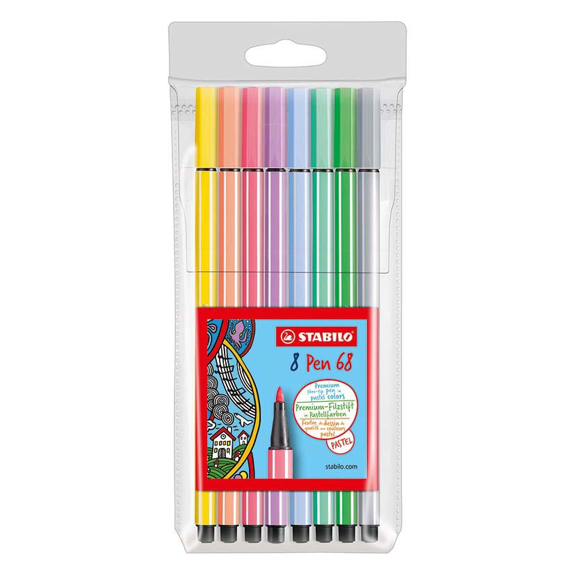STABILO Pen 68 Pastel Wallet 8 Pieces