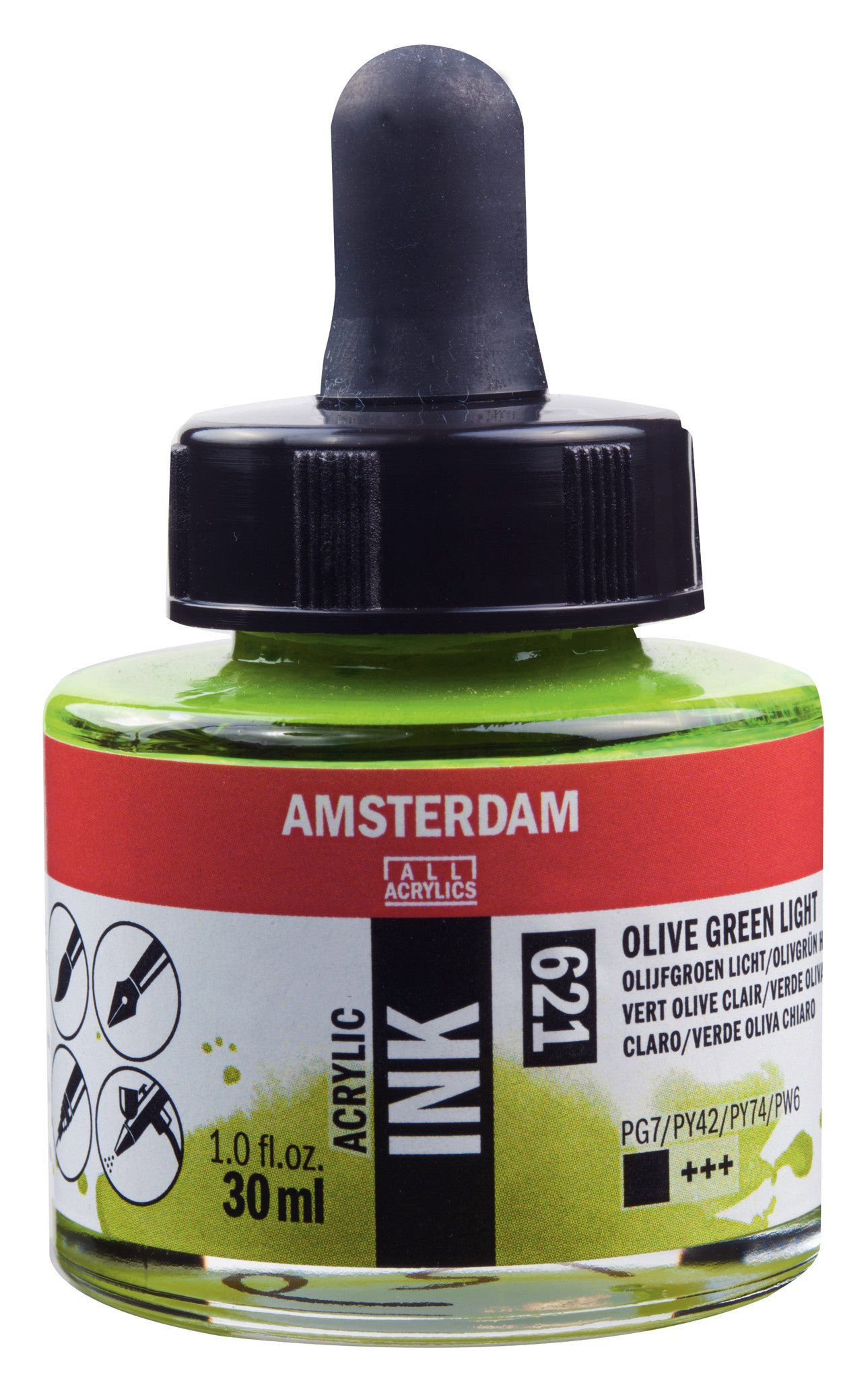 Amsterdam Acrylic Ink Bottle 30 ml Olive Green Light