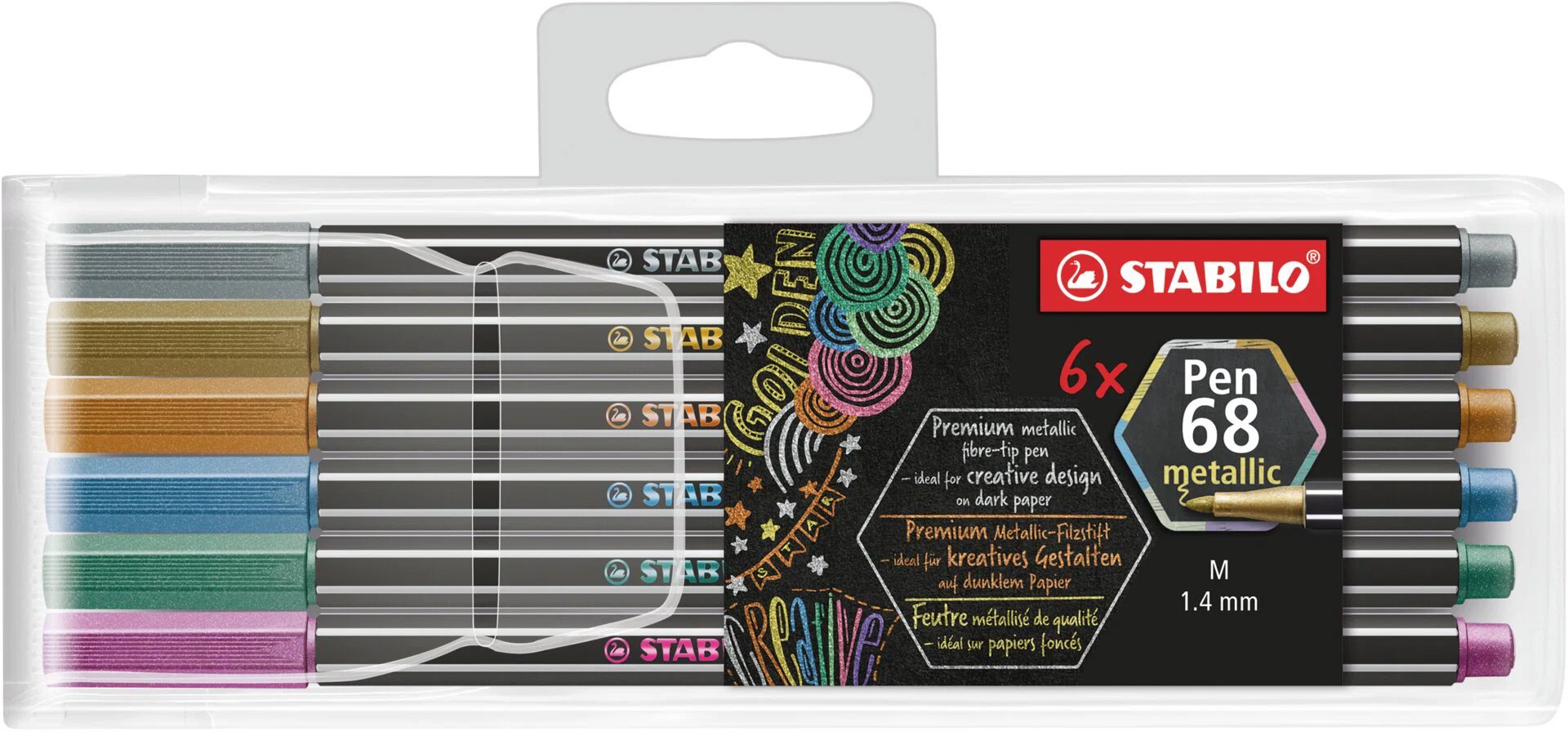 STABILO Pen 68 metallic – wallet of 6 colours