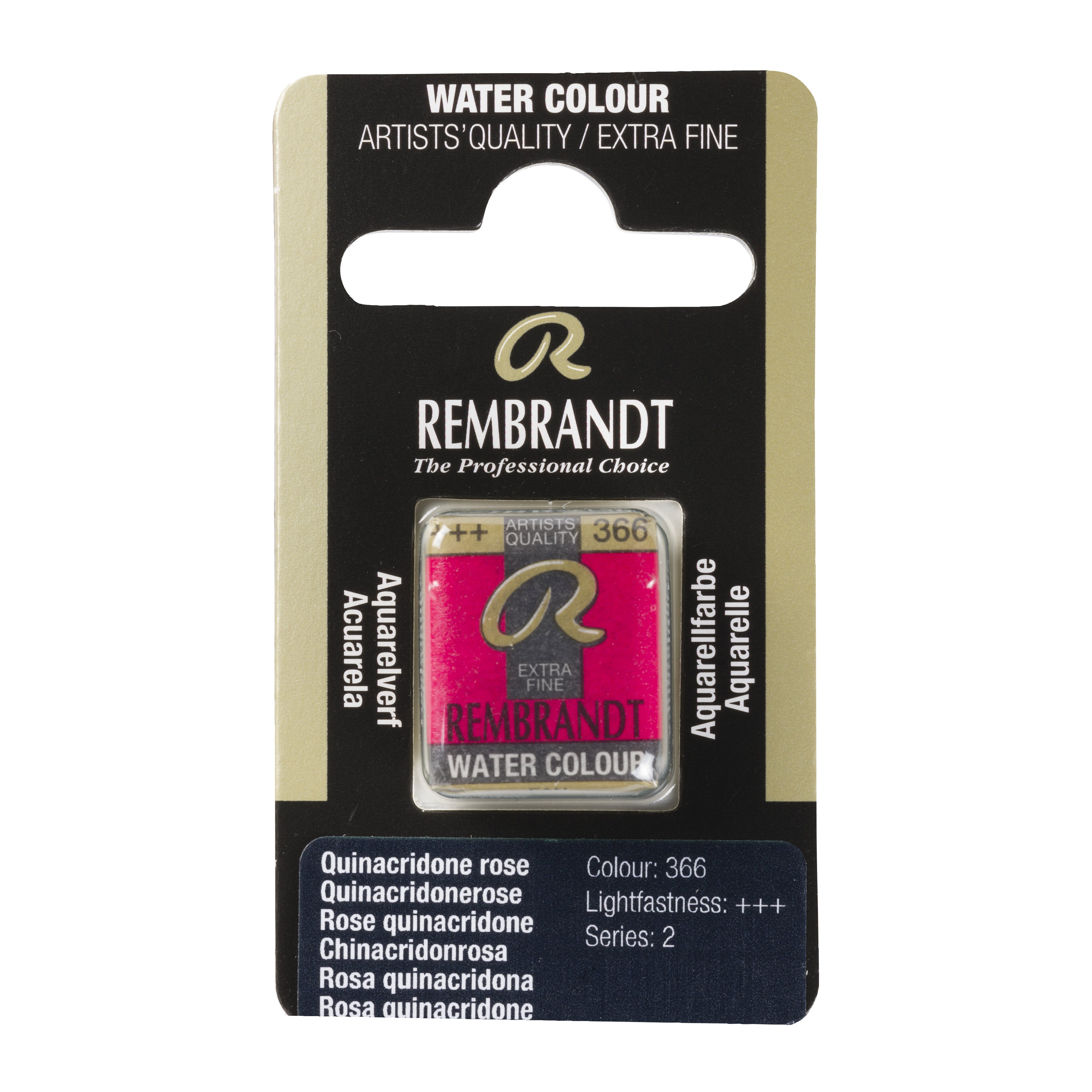 Rembrandt Watercolour Pan Quinacridone Rose 1 piece
