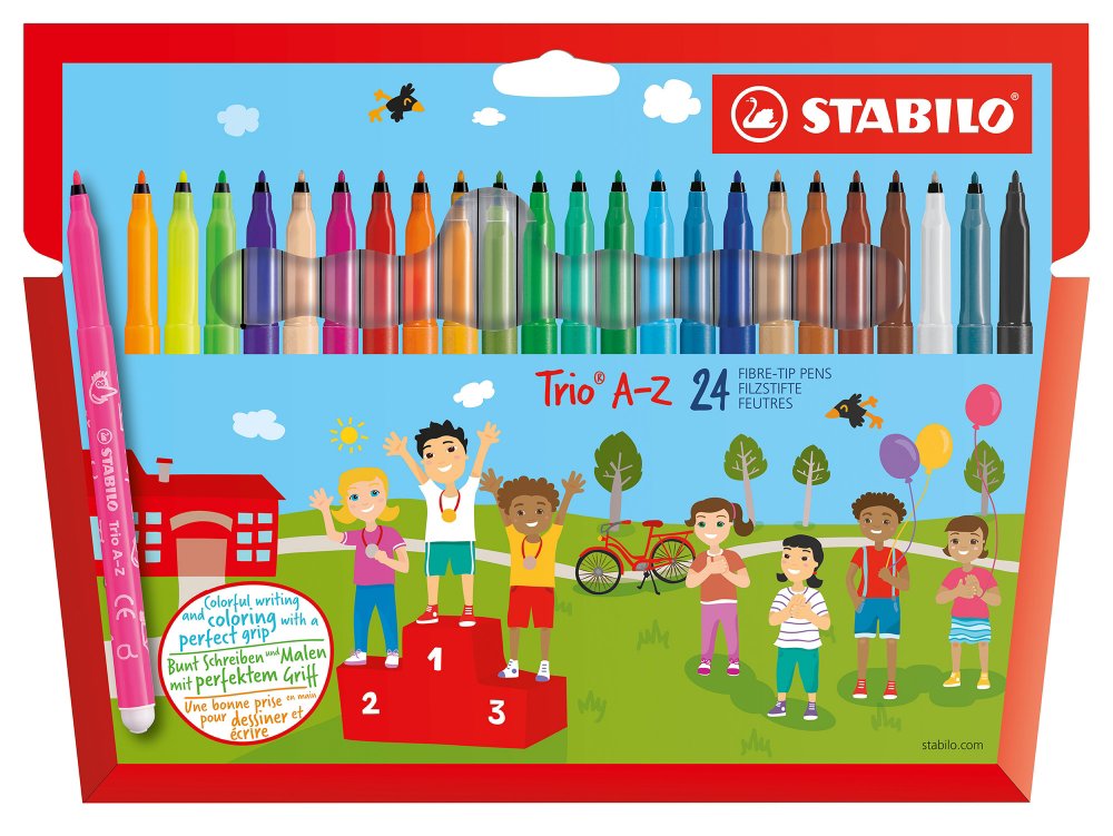 Stabilo Trio A-Z Wallet Fiber Pens 24 Pieces