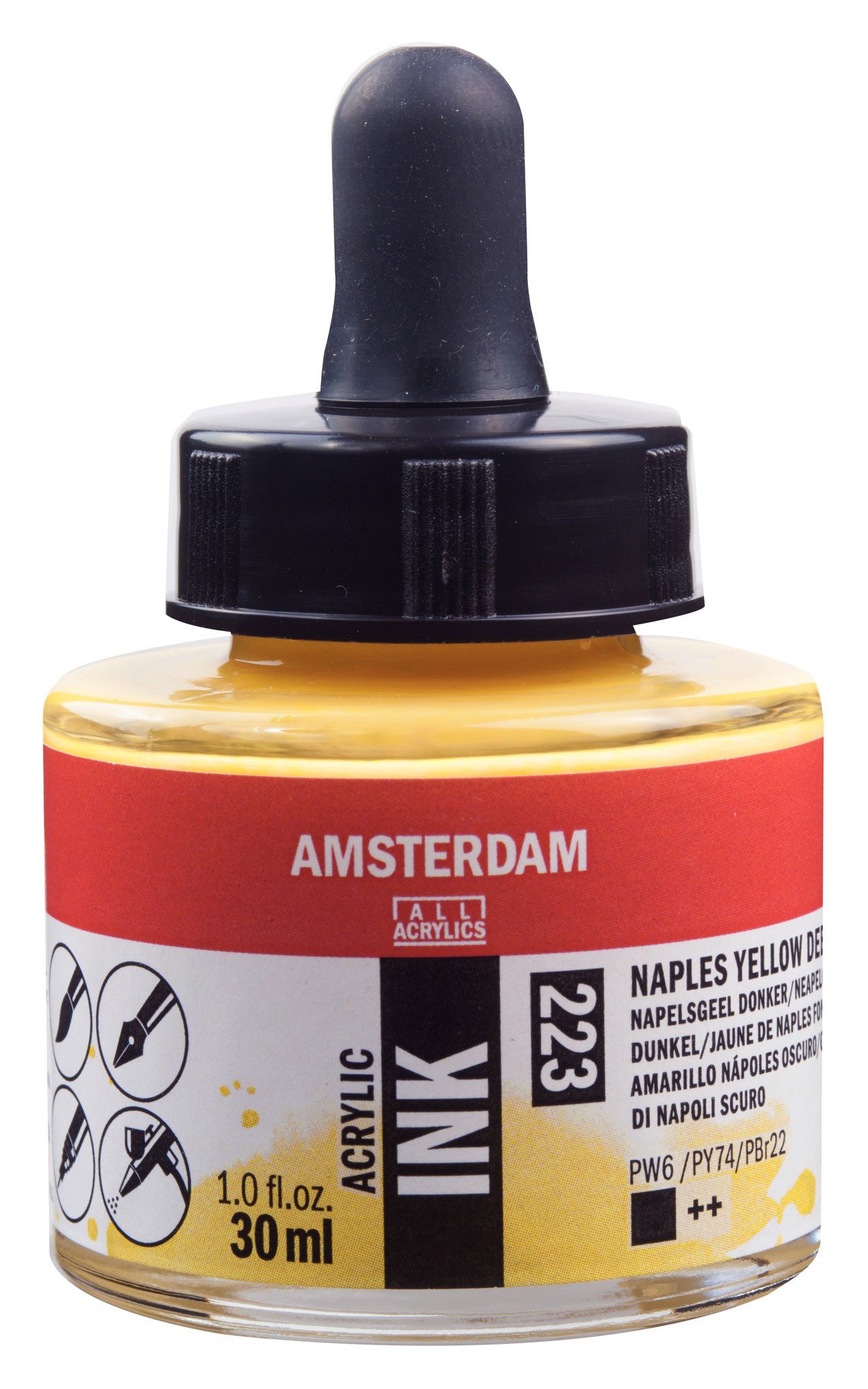 Amsterdam Acrylic Ink Bottle 30 ml Naples Yellow Deep