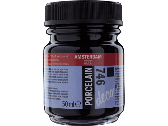Amsterdam Acrylics Porcelain Paint Opaque Black 50ml
