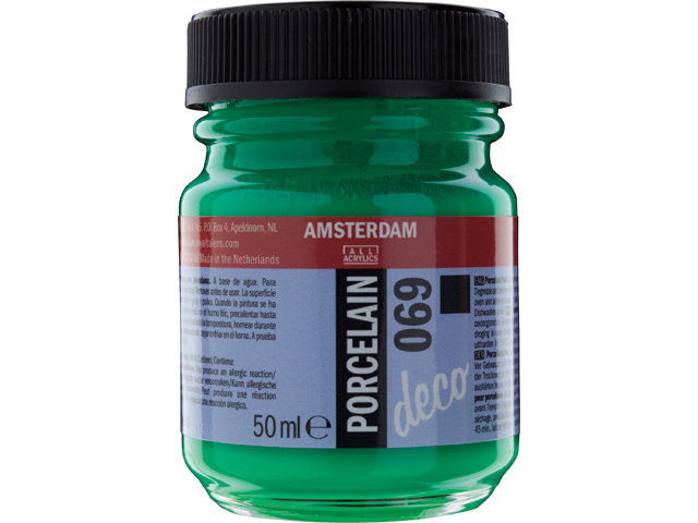 Amsterdam Acrylics Porcelain Paint Opaque Bright Green 50ml