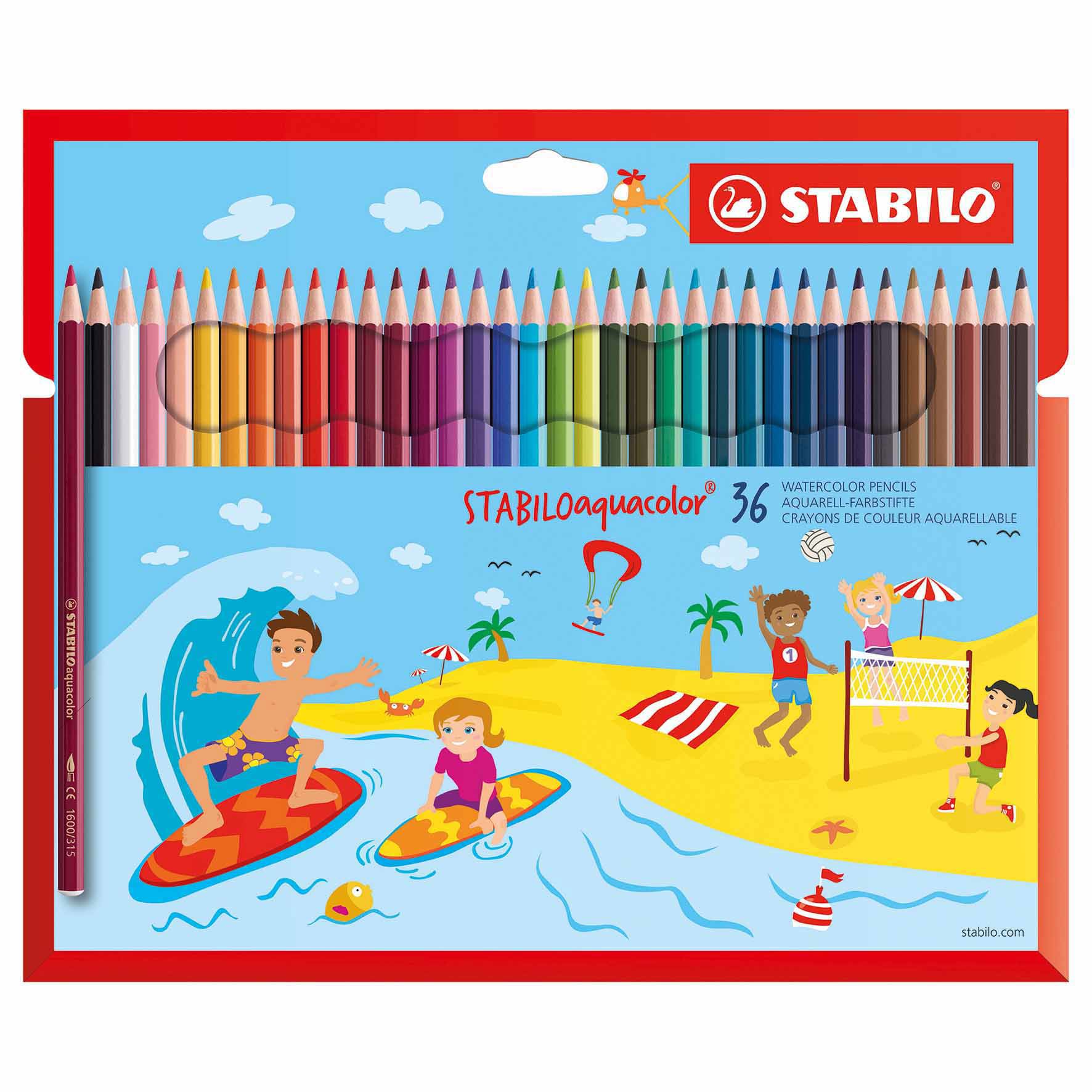 Stabilo Aquacolor Pencils Cardboard Wallet 36 Colors