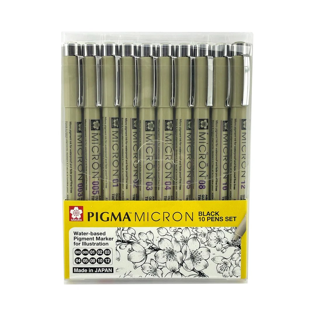 Sakura Pigma Micron Fineliner Set 10 Pens