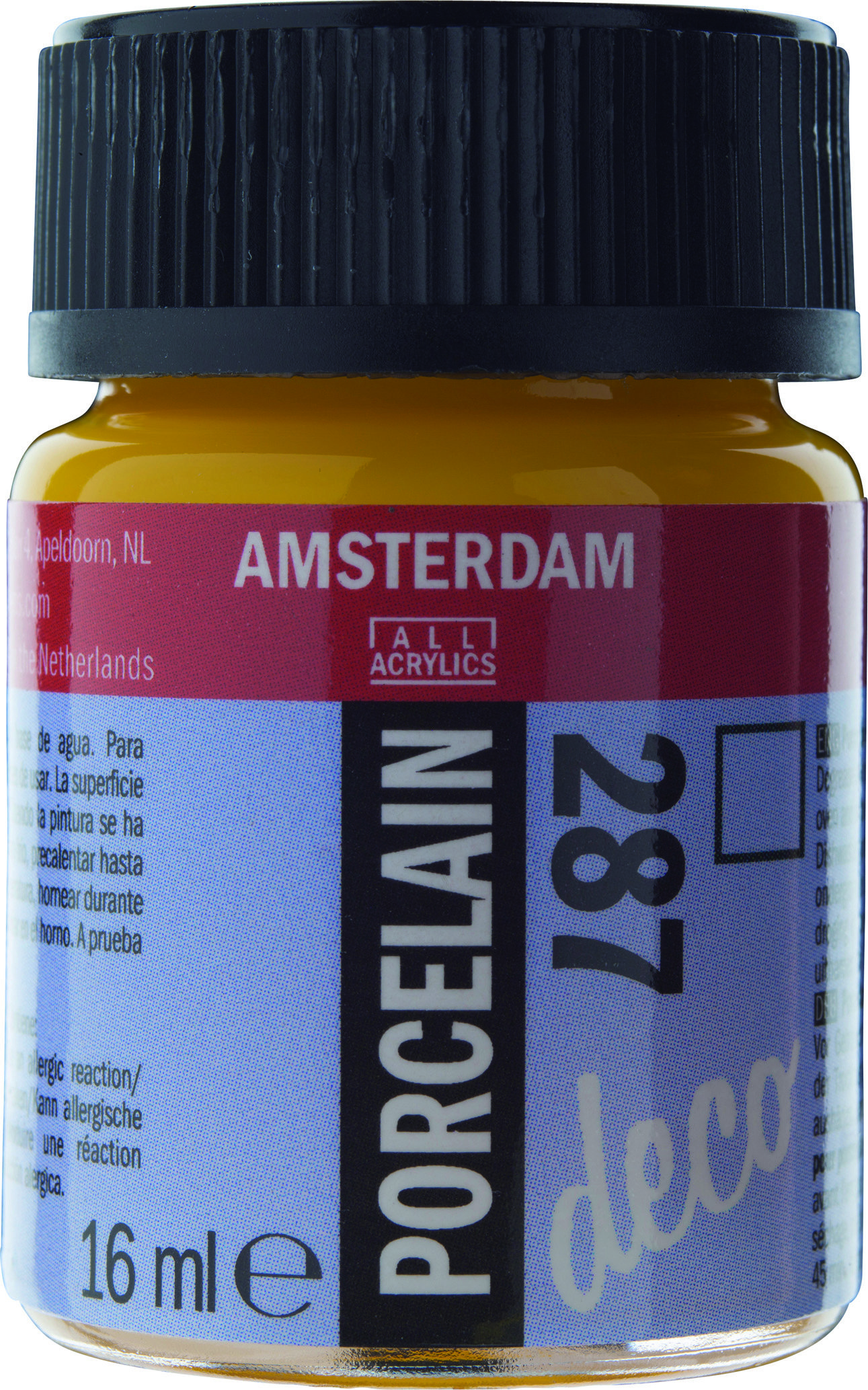 Amsterdam Acrylics Porcelain Paint Bright Yellow 16ml