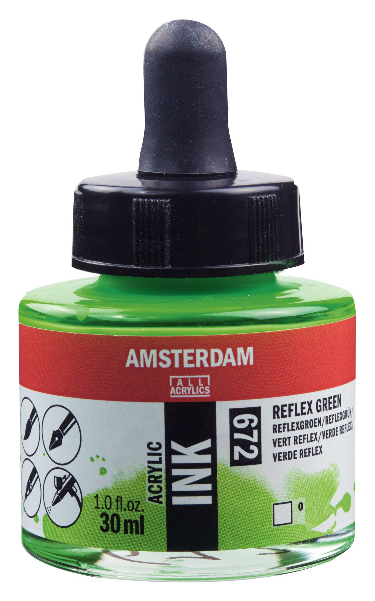 Amsterdam Acrylic Ink Bottle 30 ml Reflex Green