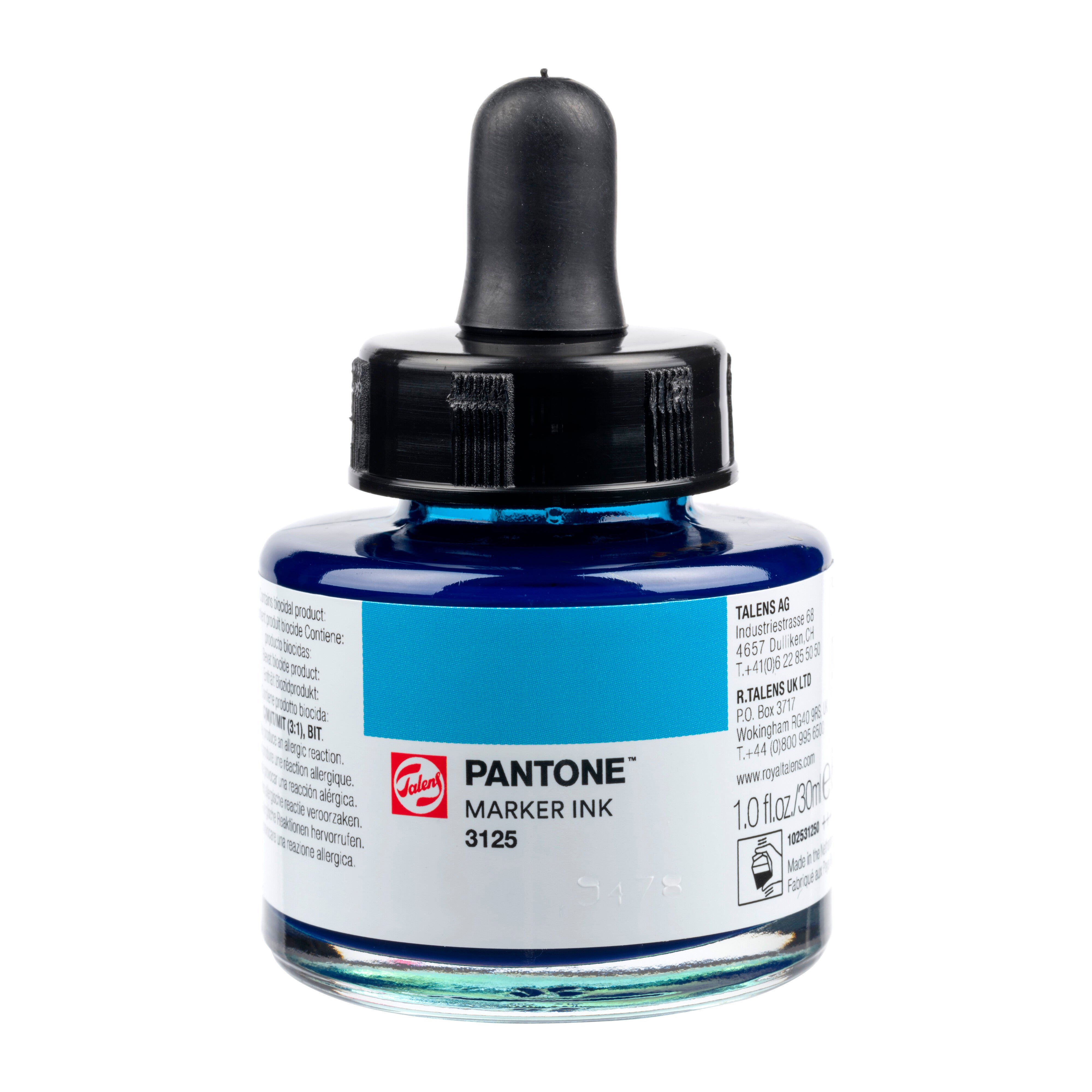 Talens Pantone Marker Ink 30ml Turquoise Blue