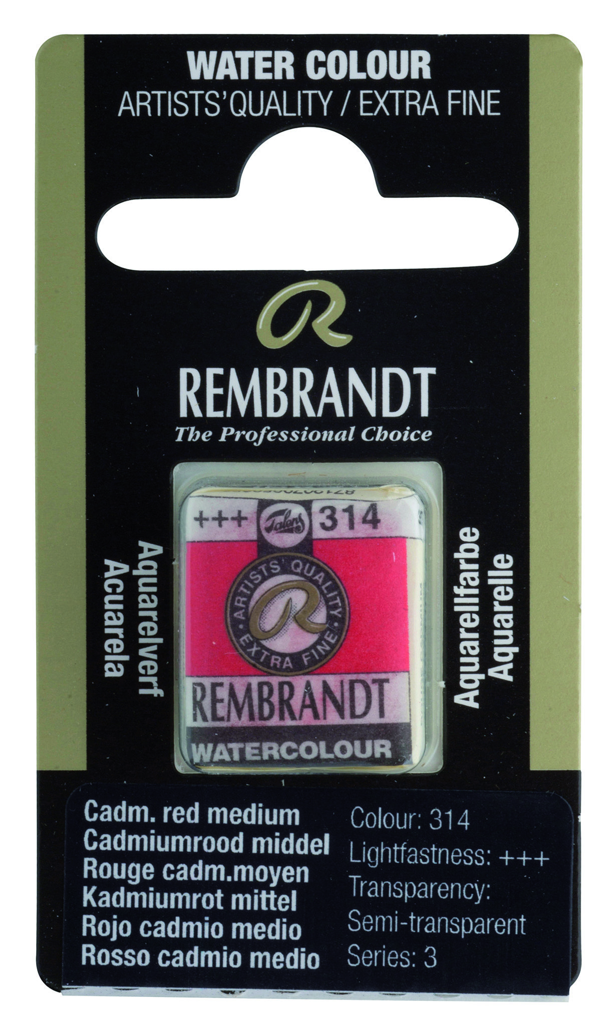 Rembrandt Watercolour Pan Cadmium Red Medium 1 piece