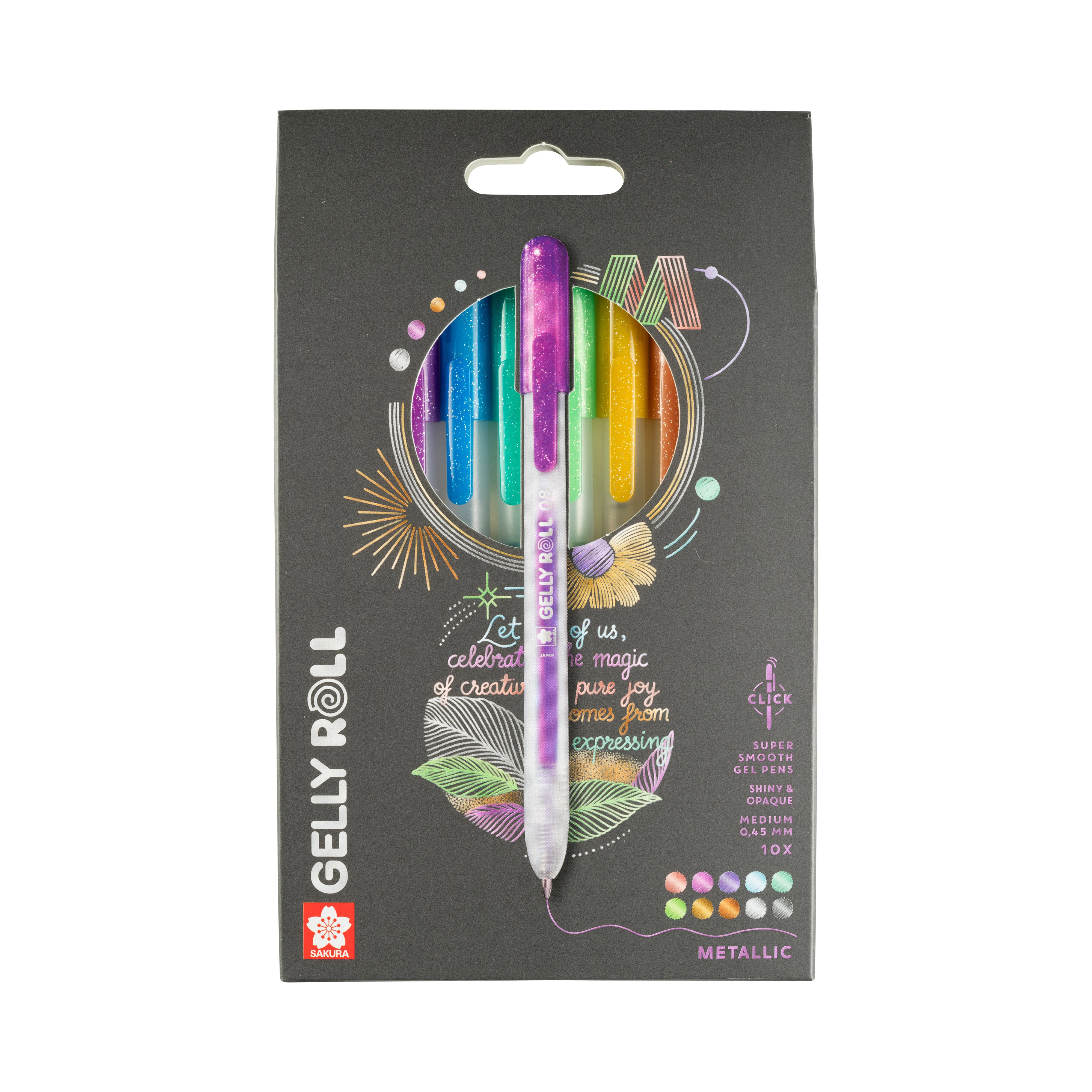 Sakura Gelly Roll Metallic Retractable Gel Pens 10-Pack