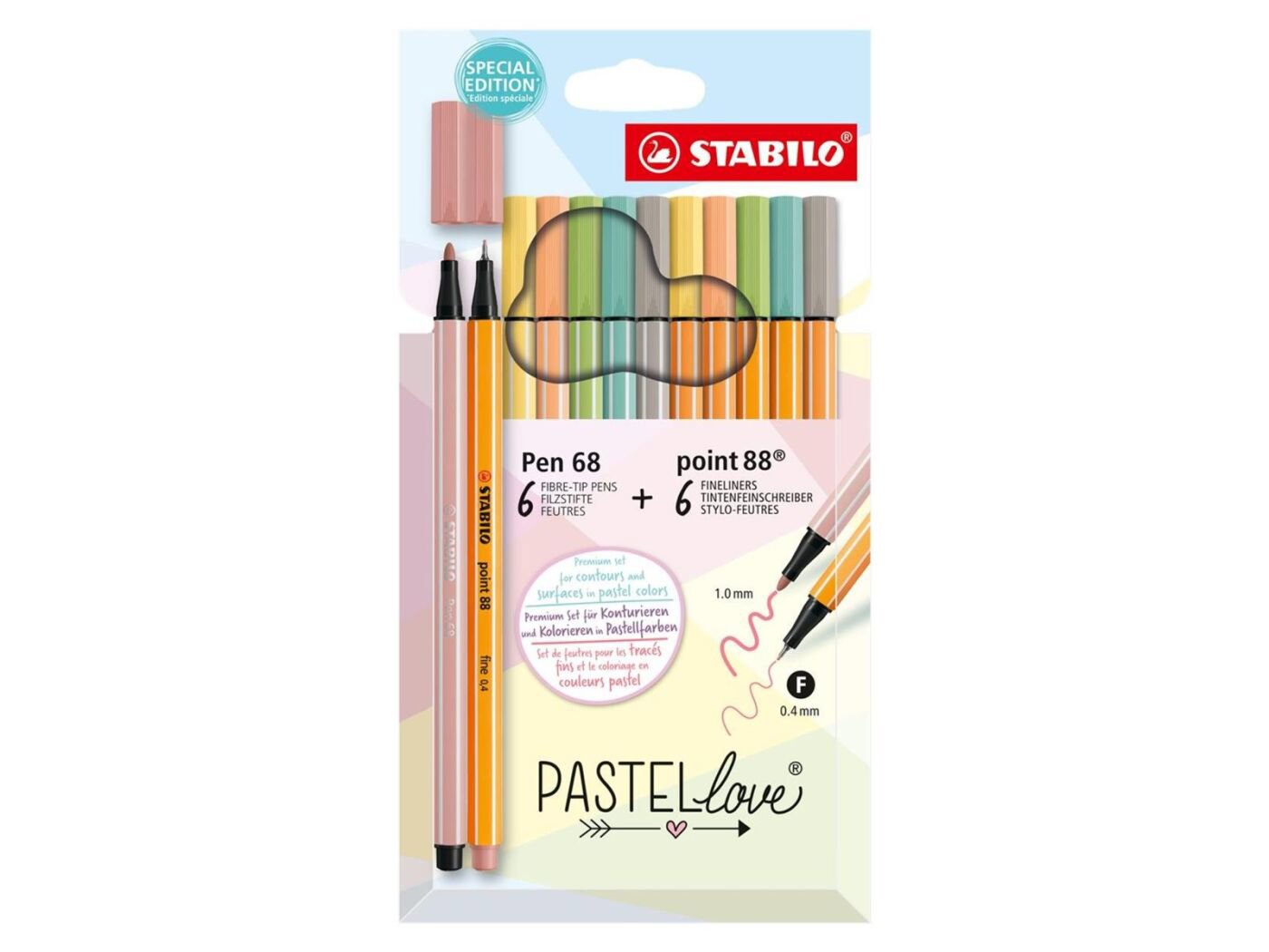 Pen 68 & 88 Pastellove 12 Pieces