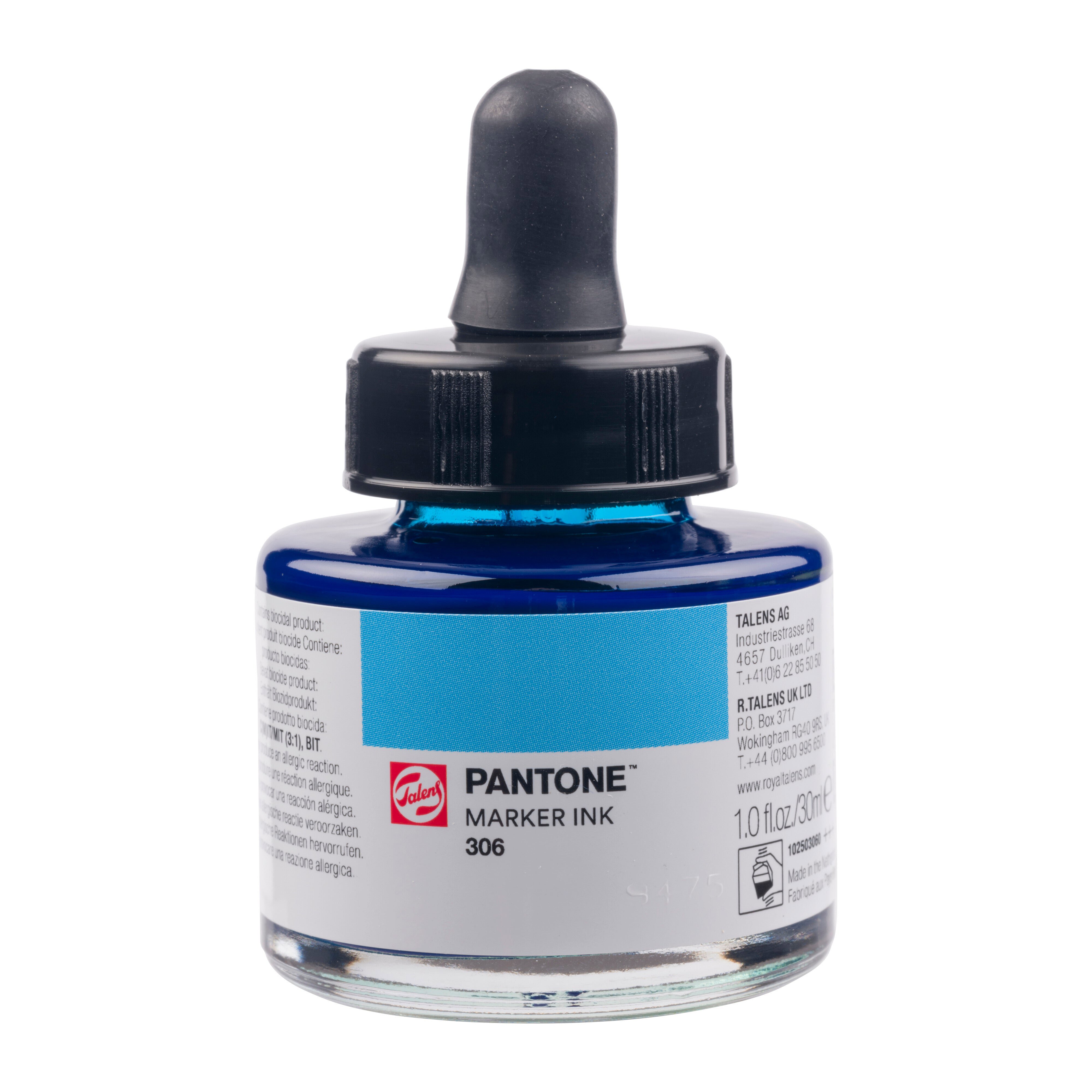 Talens Pantone Marker Ink 30ml Cyan Blue