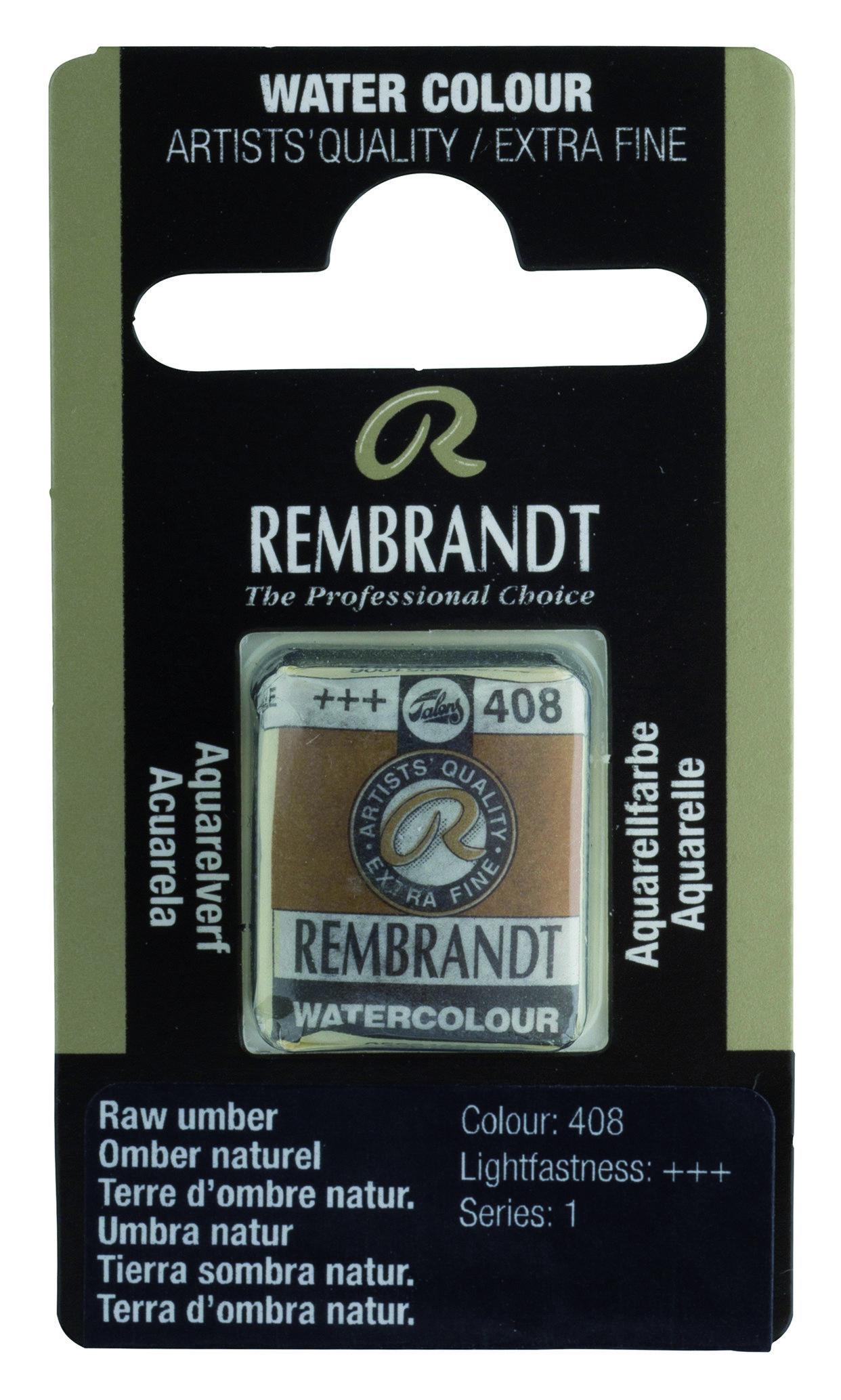 Rembrandt Watercolour Pan Raw Umber 1 piece