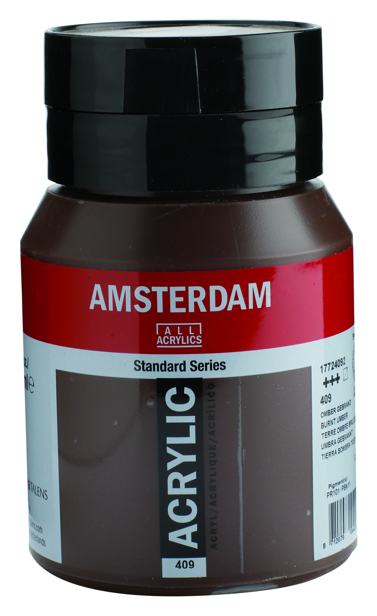 Amsterdam Standard Series Acrylic Jar 500 ml Burnt Umber
