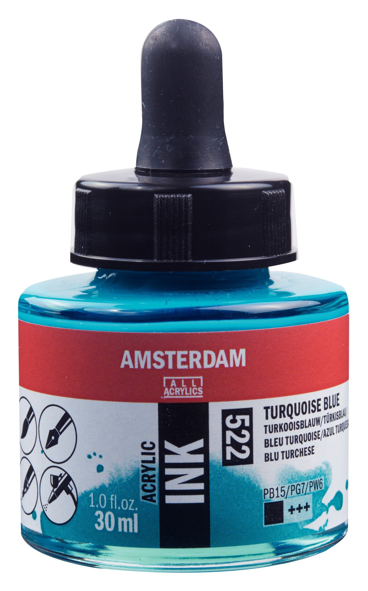 Amsterdam Acrylic Ink Bottle 30 ml B Turquoise Blue