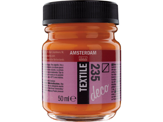 Amsterdam Acrylics Textile Paint Orange 50ml