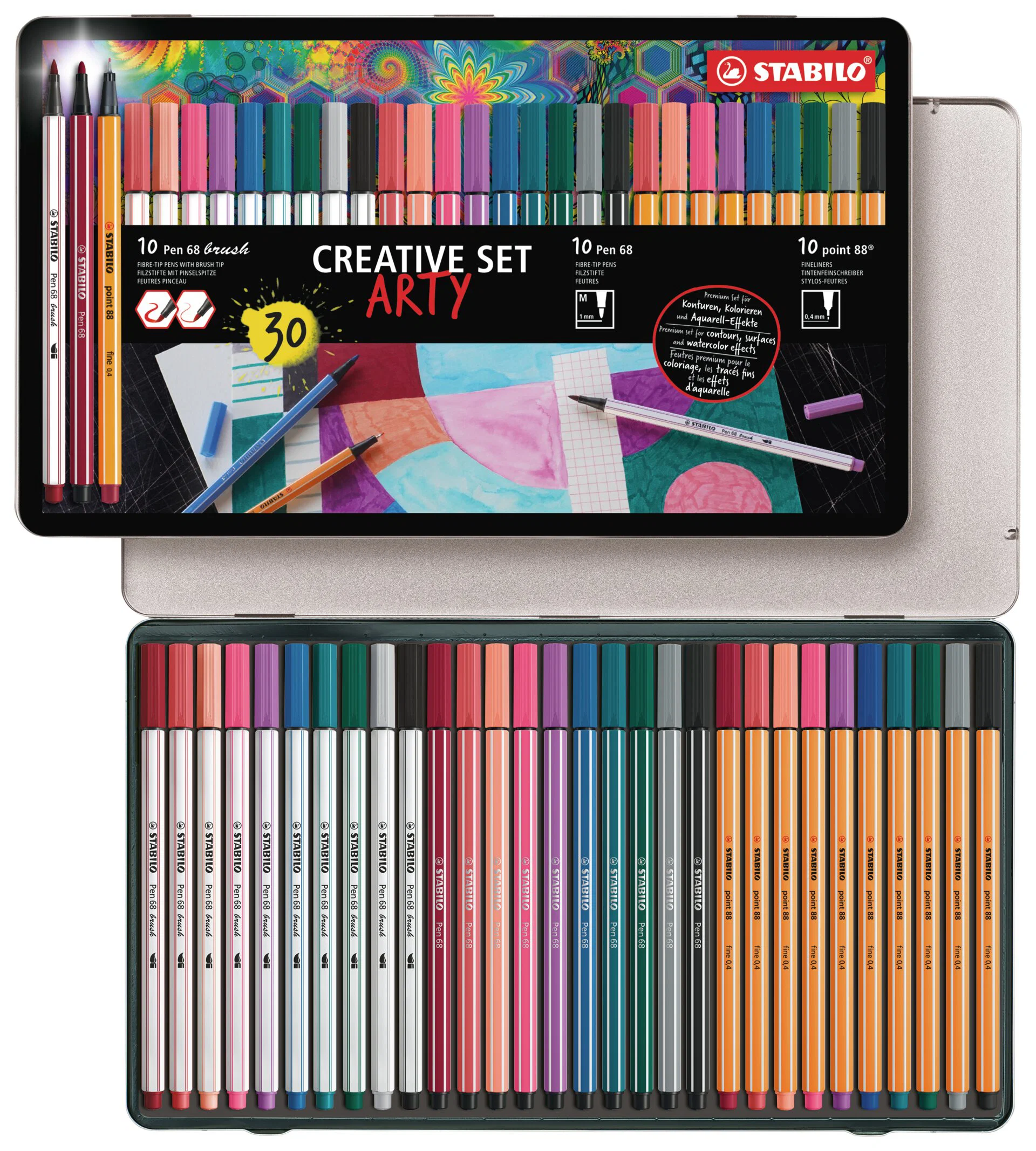 ARTY Metal Wallet 68-88-Brush Pens 30 Pieces